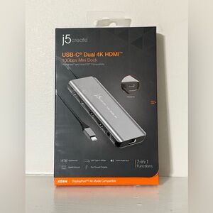 j5 Create USB Type-C 7 in 1 PD Support Dual HDMI Gen2 Multihub